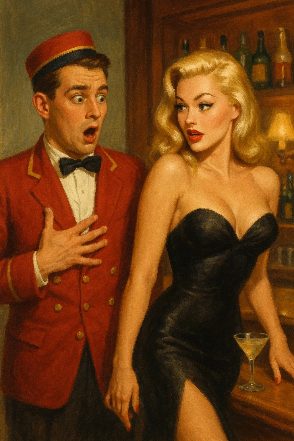 Hotel Staff and Sexy Woman.