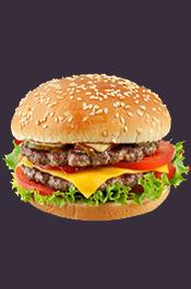 Cheeseburger illustration representing the Atlantis Gentlemen's Club battery case
