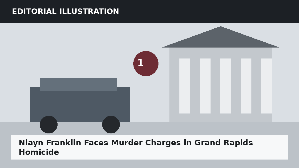 Editorial illustration representing the setting of the Niayn Franklin Faces Murder Charges in Grand Rapids Homicide case. It does not depict the accused, victim, or actual crime scene.
