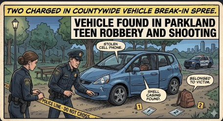 Vehicle Found in Parkland Teen Robbery and Shooting.
