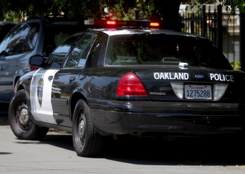 Oakland police at the scene of a fatal shooting in the 3300 block of Arkansas Street in Oakland, Calif., on Monday, May 5, 2025. The shooting happened about 7:12 a.m. Monday and the man was taken to a local hospital where he was pronounced deceased. (Jane Tyska/Bay Area News Group)