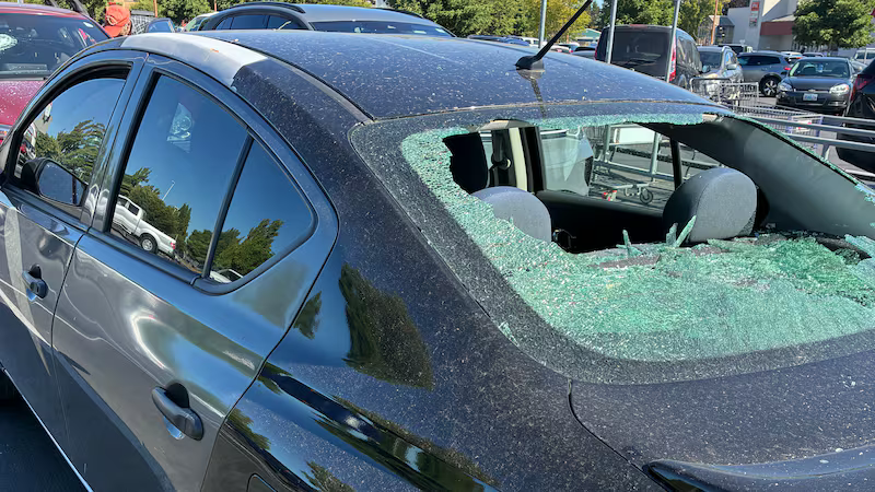 A 25-year-old man was arrested after people reported seeing a man smashing car windows with a...