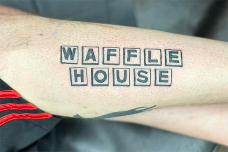 Waffle House tattoo related to Max Krejckant Fined After Failing to Pay for Waffle House Tattoo